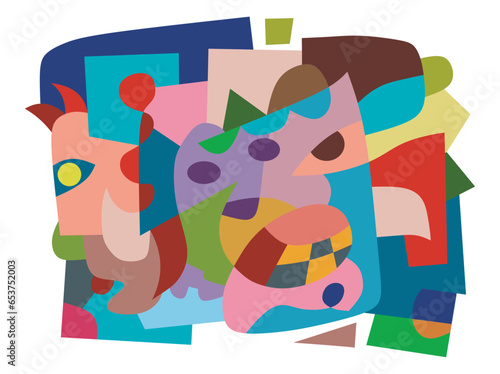 colorful abstract mural art for decoration