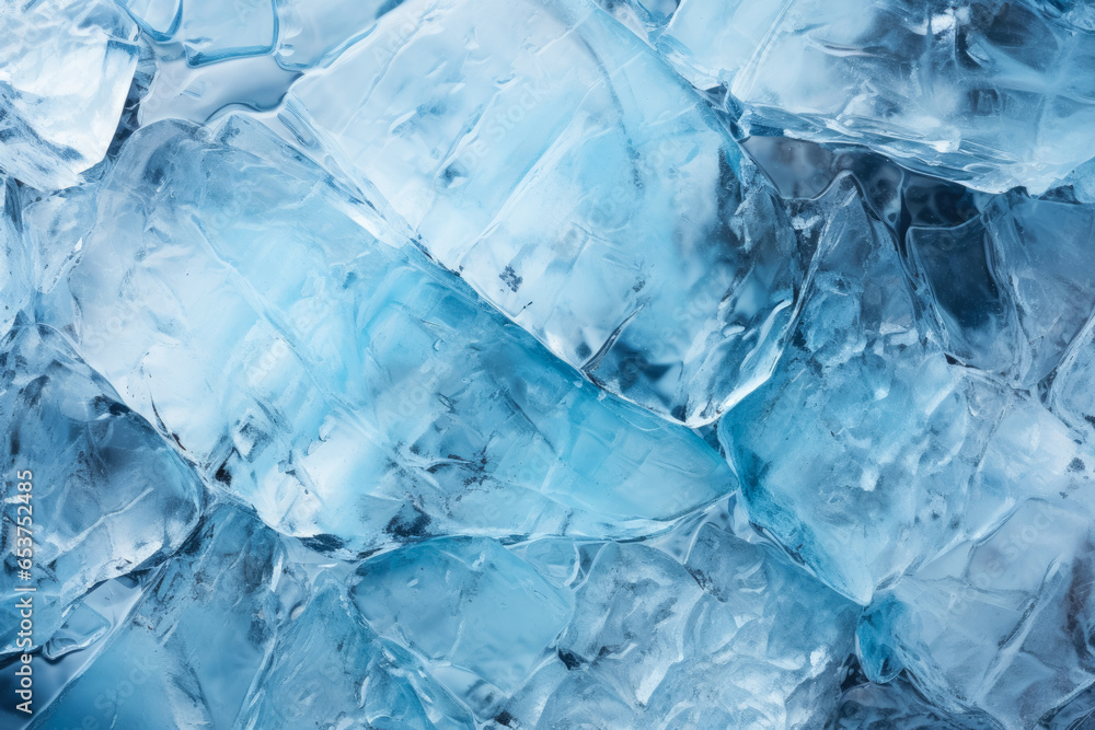 Obraz premium Vivid macro texture of frozen Antarctic iceberg patterns under sunlight 