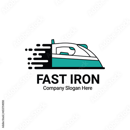 Fast Iron Modern Logo Design For Dry Cleaners.