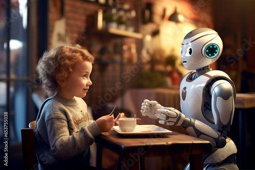 Child and robot artificial intelligence, modern technology