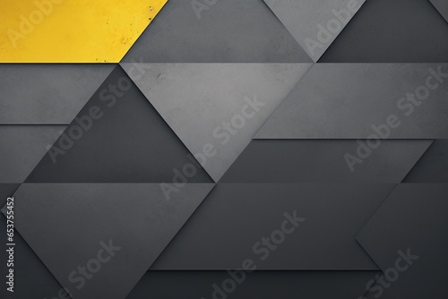 Black and yellow Geometric triangle shapes define this abstract modern background texture, enhanced by grainy noise. The image embodies a sophisticated interplay of lines, angles, and textures,