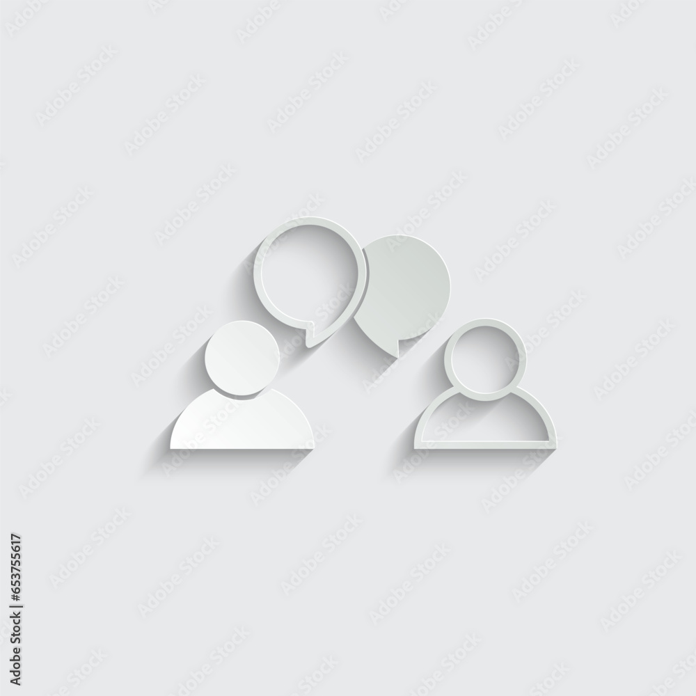 paper chatting icon vector people chat icon paper chatting icon vector people chat icon