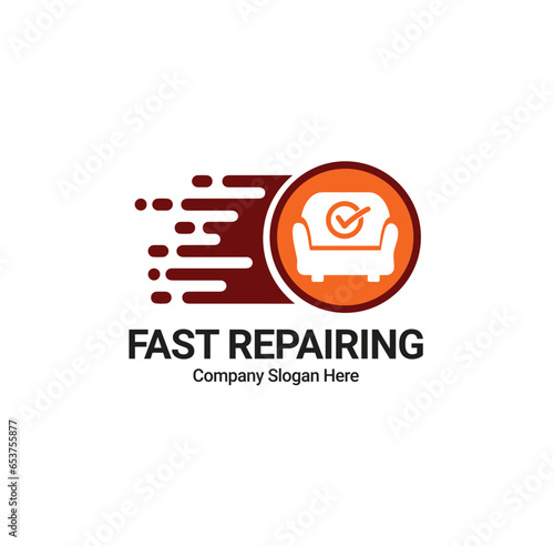 Fast Sofa Repairing Logo Design.