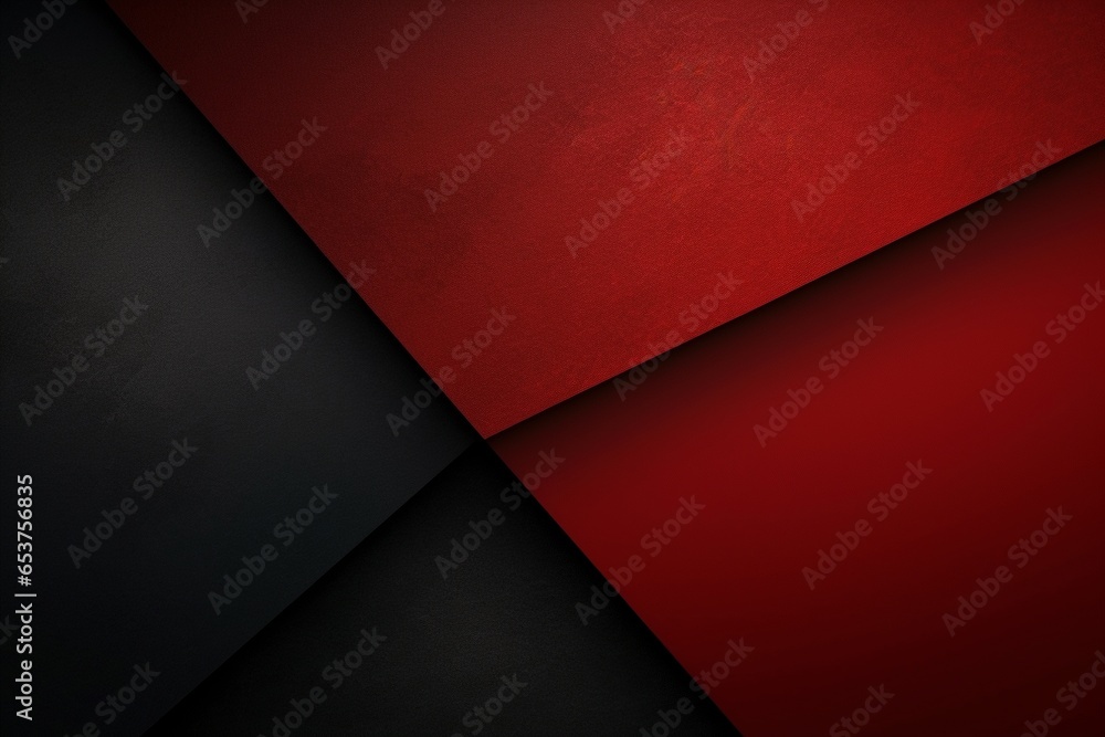 Red and Black Geometric triangle shapes define this abstract modern background texture, enhanced by grainy noise. The image embodies a sophisticated interplay of lines, angles, and textures - obrazy, fototapety, plakaty 