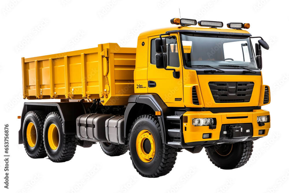Isolated Articulated Dump Truck on a transparent background, Generative Ai