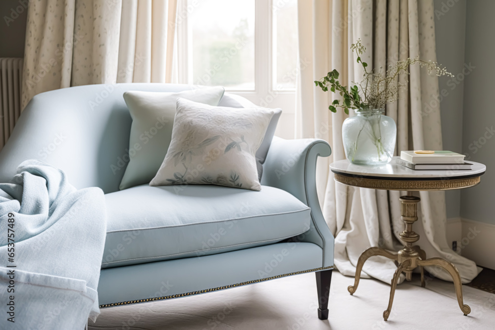 Pale blue sitting room decor, interior design and house improvement ...