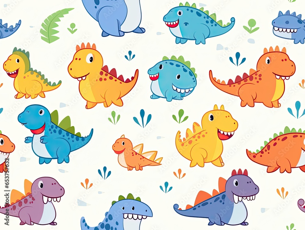 Fototapeta premium cute dinosaur pattern