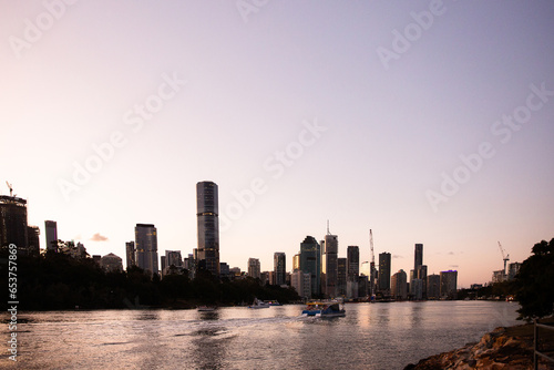 Wallpaper Mural Brisbane city and Brisbane river at dusk Torontodigital.ca