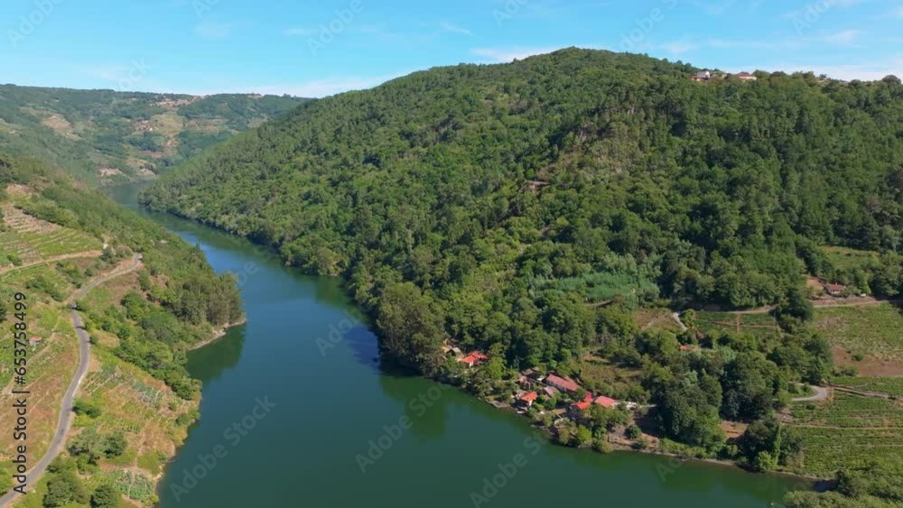 Coastal Village And Forested Mountains Coastal Village And Forested Mountains