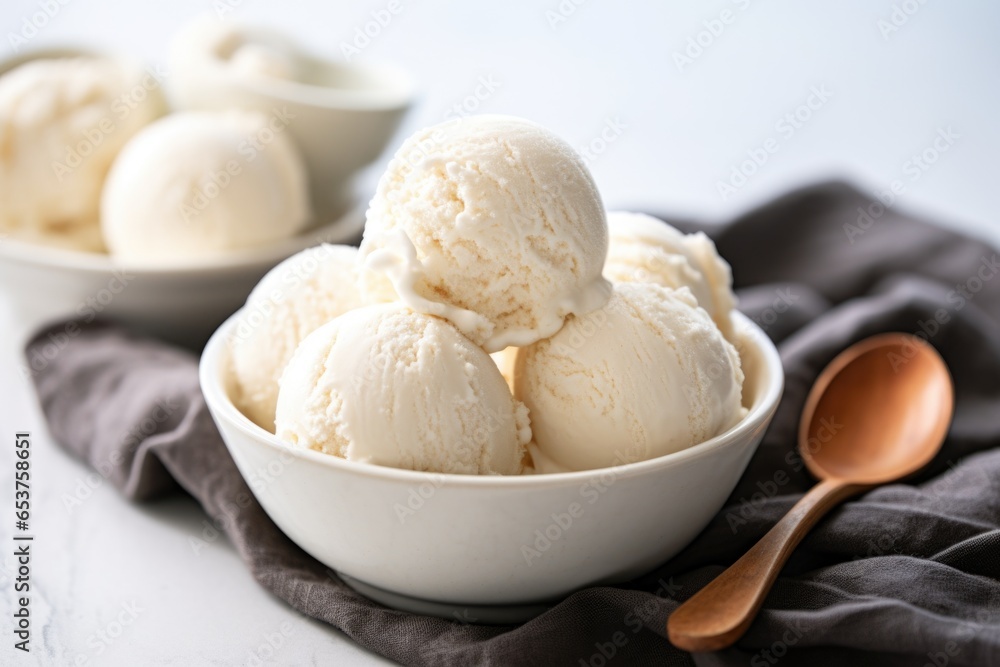 non-dairy ice cream scoops in a bowl non-dairy ice cream scoops in a bowl