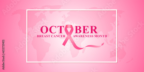 Vector illustration of Breast Cancer Awareness Month banner