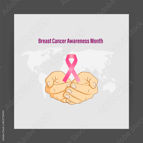 Vector illustration of Breast Cancer Awareness Month banner