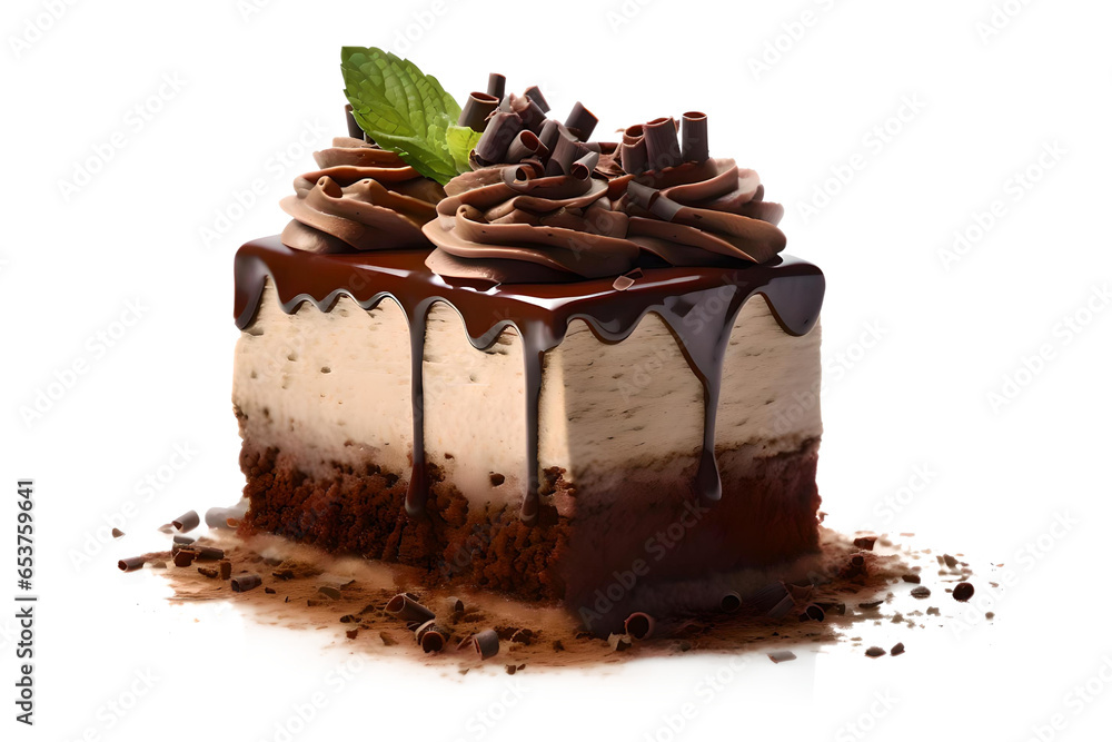 Delicious Chocolate Cake On Transparent Background, Generative AI Delicious Chocolate Cake On Transparent Background, Generative AI