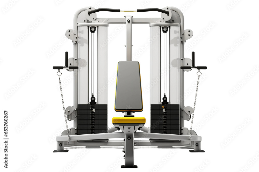 Modern triceps dip machine isolated on a transparent background, Generative Ai