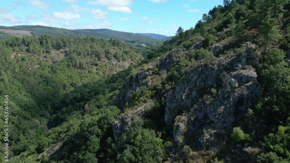 Crag Mountains Covered With Tropical Forest With Rio Toja In SiAerial,Fervenza do Toxa,Waterfalls,Silleda,Pontevedra Crag Mountains Covered With Tropical Forest With Rio Toja In SiAerial,Fervenza do Toxa,Waterfalls,Silleda,Pontevedra