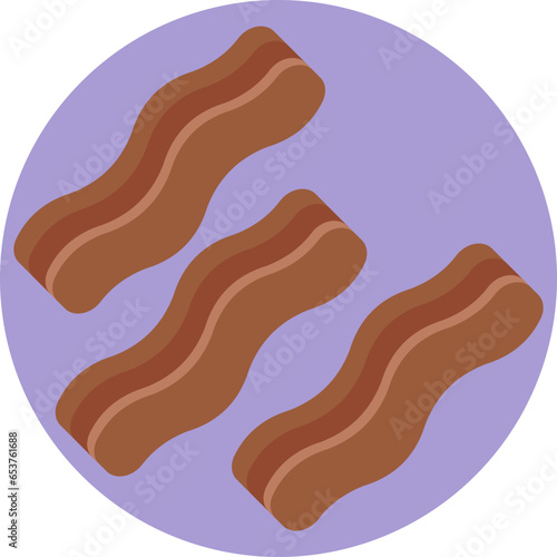 Bacon Strips Vector Graphic - Add a dash of sizzle to your designs with this delicious bacon icon. Ideal for restaurant menus and culinary projects.
