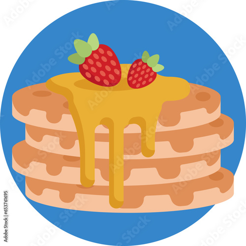 Whether you prefer traditional buttermilk or exotic toppings, this vector pancake icon suits all tastes.