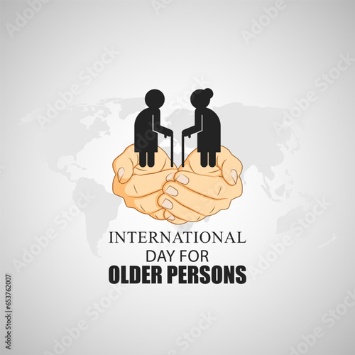 Vector illustration of International Day for Older Persons banner