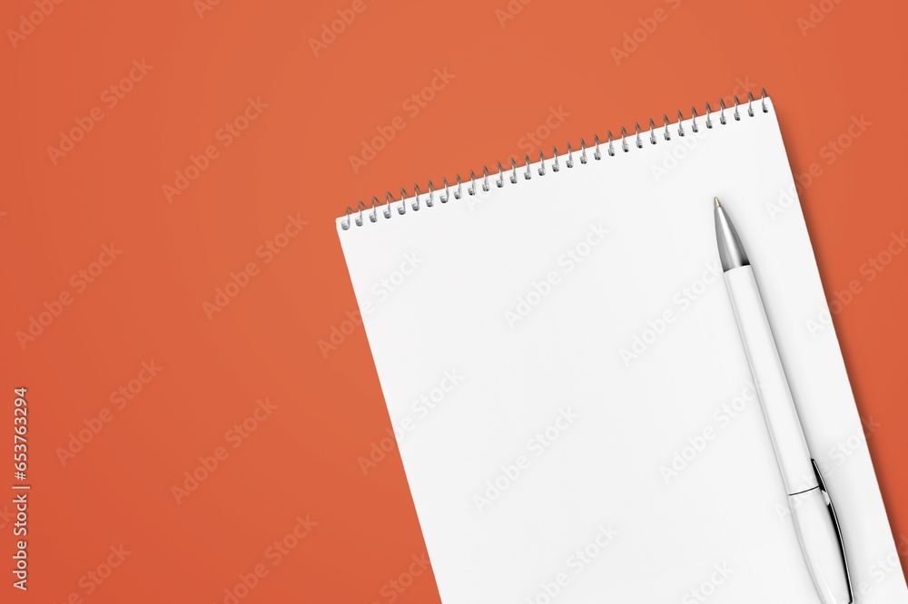 Blank notice block and a pen on a desk. Blank notice block and a pen on a desk.