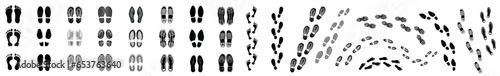 Different human footprints icon. Vector