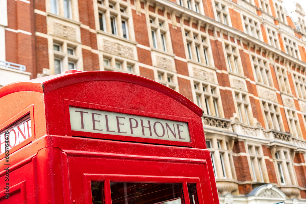 Iconic British red telephone booth Iconic British red telephone booth