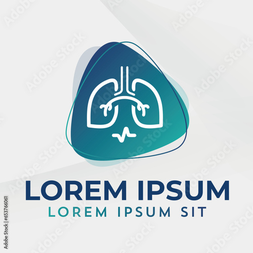 Lungs logo icon medical diagnostic vector pulmonary Pulmonology Pulmo
