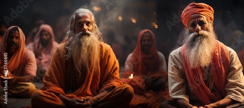 Indian yogi in meditation, spiritual connection amidst the tranquil beauty of India.Generated with AI photo
