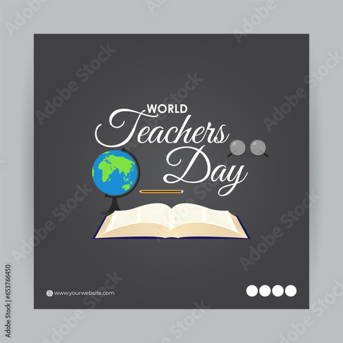 Vector illustration of World Teachers Day banner