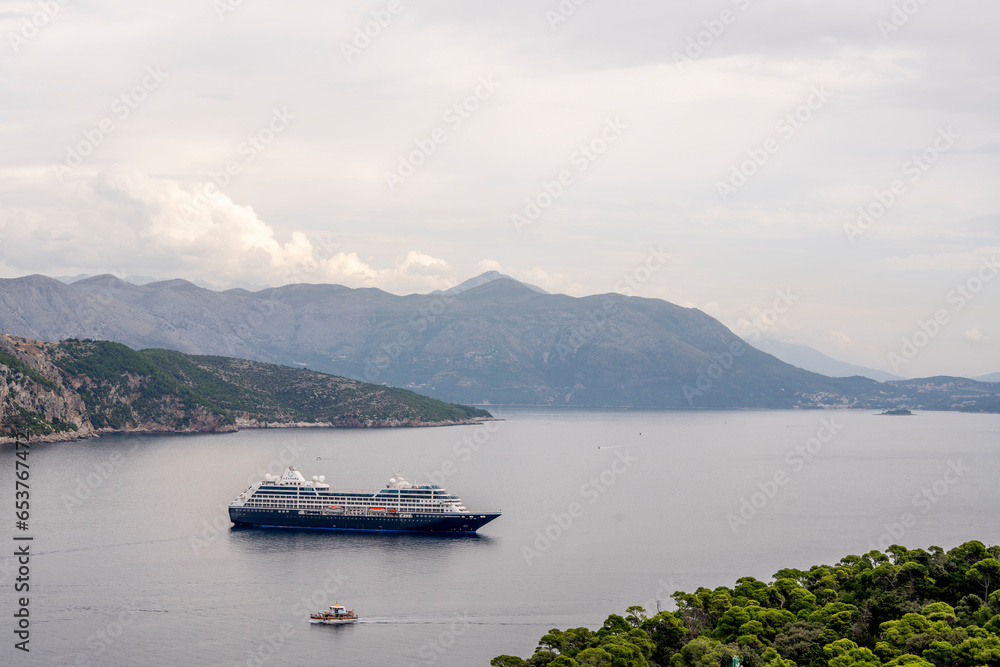 Cruise ship in the port of Dubrovnik