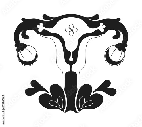 Motherhood and maternity, woman uterus vector