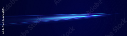 Abstract background of luminous lines. Neon lines. Laser rays. Abstract blue light lines on dark background. Futuristic technology style. Vector illustration road.