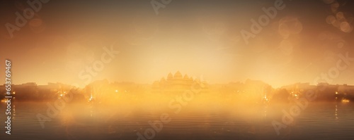 Magic soft fog Diwali festival poster background, with empty copy space Generative AI