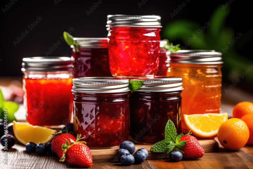 stack of homemade preserves in mason jars stack of homemade preserves in mason jars