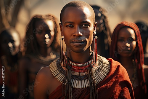 Samburu Tribe - Close relatives of the Maasai people.Generated with AI