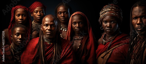 Maasai Tribe - Known for their distinctive clothing and culture,Generated with AI photo