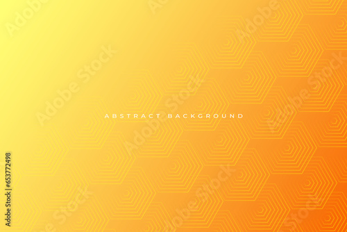 Abstract hexagon background in orange and yellow gradient colors