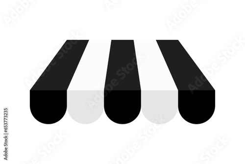Black and white shop awning