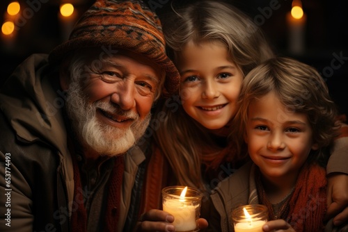 grandfather with grandchildren