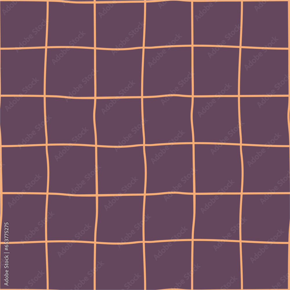 Grid seamless pattern. Halloween hand drawn geometric background.
