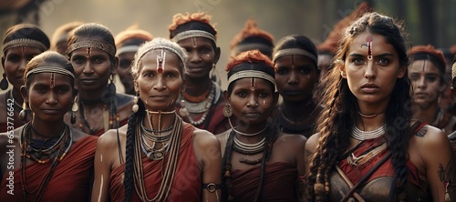 Indigenous people in India, representing the diverse cultures, traditions,Generated with AI photo
