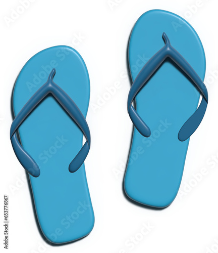 blue flip flops
