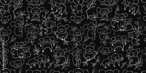 Cute Koala Family. Seamless Pattern for your design