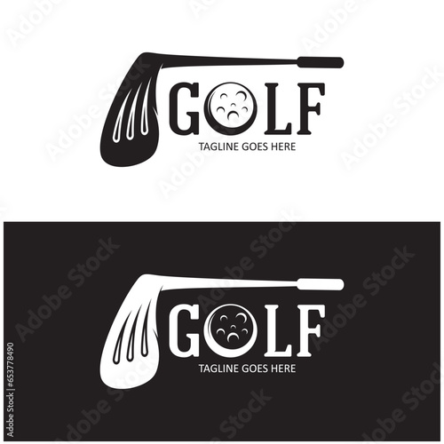 Golf ball logo, Golf design stick logo, logo for professional golf team, golf club, tournament, golf store business, golf course, event