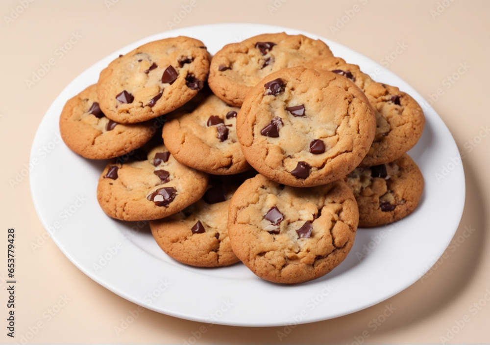 chocolate chip cookies on a plate chocolate chip cookies on a plate