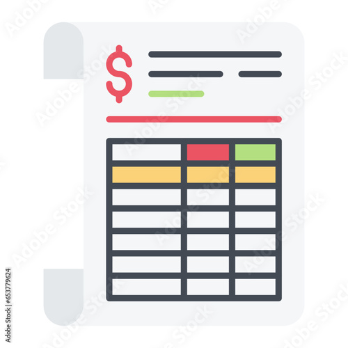 Bank Statement Flat Icon