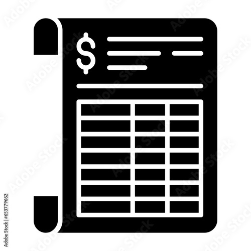 Bank Statement Glyph Icon