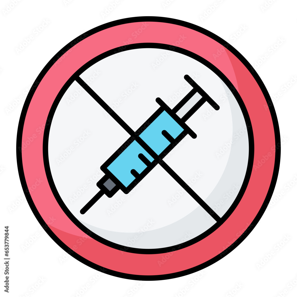 No Drugs Line Color Icon No Drugs Line Color Icon