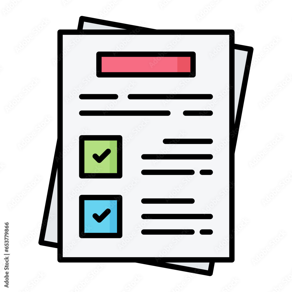 Document Line Color Icon