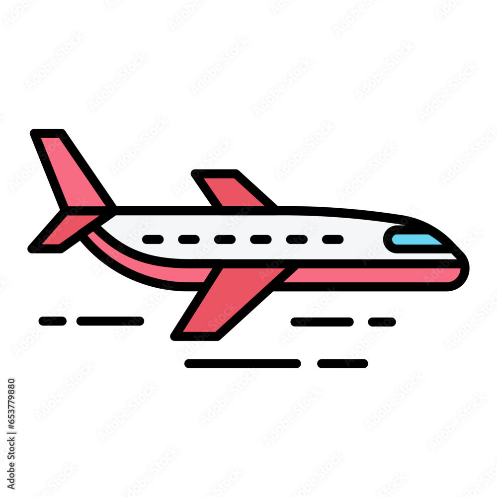 Plane Line Color Icon Plane Line Color Icon