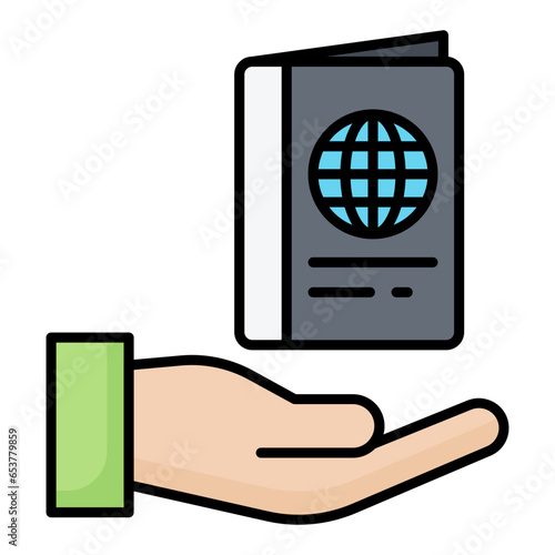 Citizenship Line Color Icon